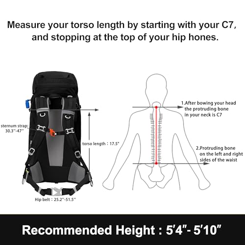 N NEVO RHINO Internal Frame Hiking Backpack 50/60/65/70/80L, Mountain Climbing Camping Backpack Daypack Waterproof Rain Co...