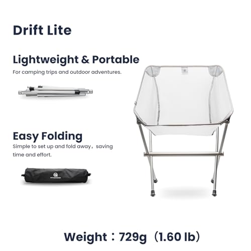 WINDQUESTER Drift Lite Ultralight Camping Chair – Portable Folding Backpacking Chair with Full Aluminum Frame, Breathable ...