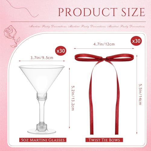 Maxdot 30 Set A Tini Bit Older Birthday Party Supplies 5 oz Espresso Martini Glasses Plastic Mini Champagne Tower with Bow...