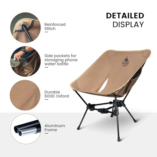 ONETIGRIS 2 Pack Tigerblade Camping Chair, Lightweight Folding Backpacking Hiking, Compact Portable 330 lbs Capacity