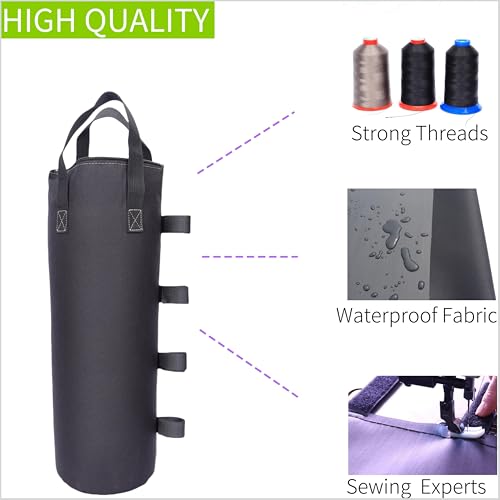 Zipper Top Sand Bags for Canopy Legs (120LBS Load Capacity, Without Sand) Sand Bags for Weight - Sandbags for Gazebo Legs,...
