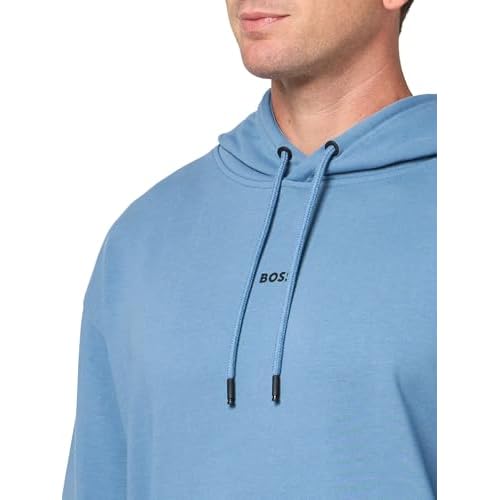 BOSS mens Center Logo French Terry Hooded Sweatshirt