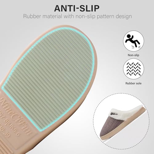 NineCiFun Women's Slippers Scuff Comfy Lightweight House Shoes Slip on Memory Foam Bedroom Slippers Indoor Outdoor Home Sh...
