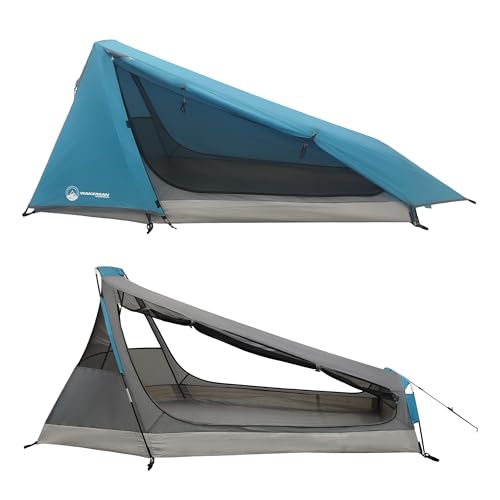 Single Person Tent - Ultralight 1 Person Camping Tent with Rainfly and Carrying Bag - Lightweight Outdoor Bivy Bag Shelter...