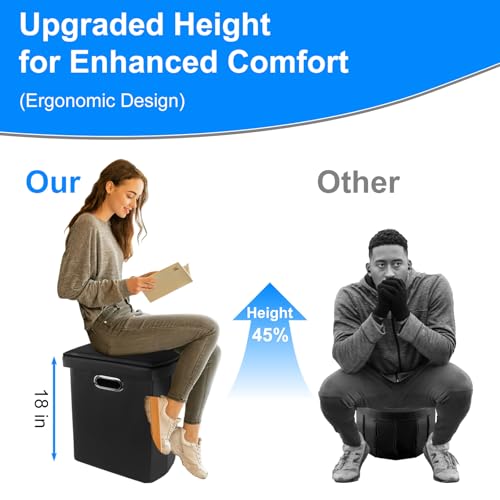 Brarvagur Upgrade XXL Portable Toilet Camping for Adults,17.5" Foldable Camping Toilet Portable, Portative Travel Toilet w...