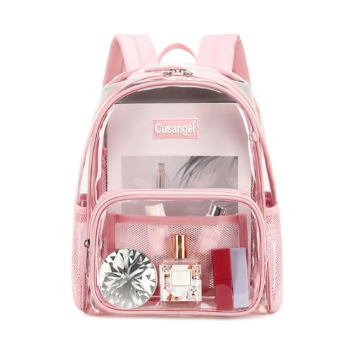 Cusangel Clear Backpack Stadium Approved 12×6×12,TPU Transparent Backpacks Plastic See Through Bag, Clear Bag for Concert ...