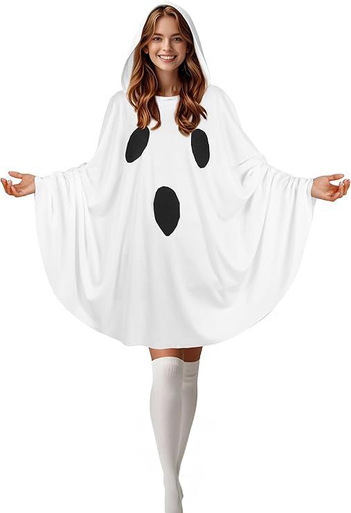 JPXH Ghost Cloak Adult Halloween Costume Role Playing Cloak - White