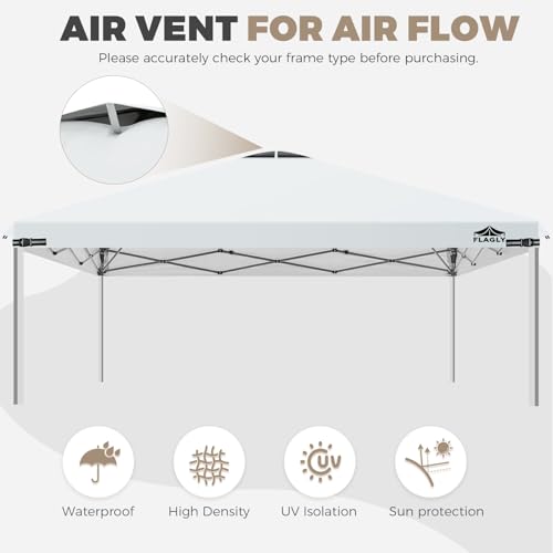 10x10ft Replacement Canopy Top with Air Vent, Waterproof & UV Protection Canopy Tent Top Cover for Straight Leg Canopy Fra...