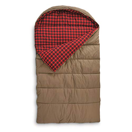 Guide Gear Canvas Hunter 0-Degree Double Sleeping Bag for Adults and Kids 2-Person Warm Winter Cold Weather Lightweight Po...