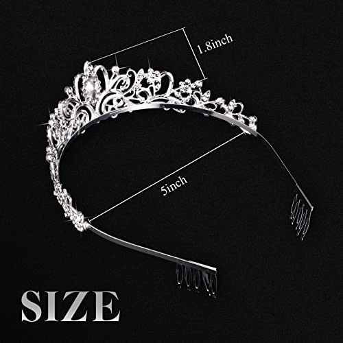 BBTO 10 Pcs Crystal Tiara and Crowns for Women Girls Princess Rhinestone Crown Queen Headbands with Combs Bride Tiaras for...