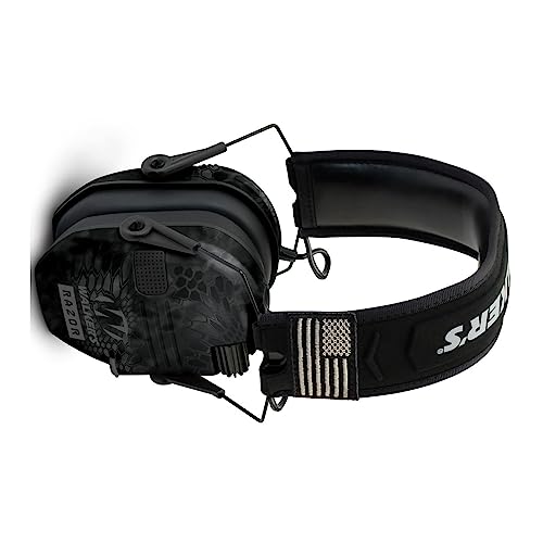 Walkers Razor Patriot Series Hi-Gain Omnidirectional Microphone Adjustable Range Shooting Hunting Hearing Protection Electronic Earmuffs (Kryptek Camo) (2-Pack)