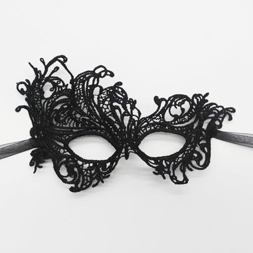 TFTSR Masquerade Masks for Women Couples,Men Mardi Gras Mask,Girls Black Gold Lace Costume,Adult Venetian Party Dress