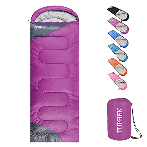 tuphen- Sleeping Bags for Adults Kids Boys Girls Backpacking Hiking Camping Microfiber Liner, Cold Warm Weather 4 Seasons ...
