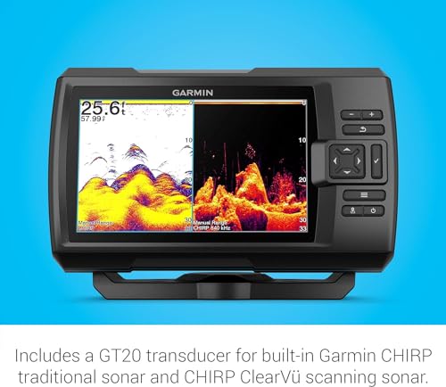 Garmin Striker Vivid 7cv, U.S. with GT20-TM Transducer - Easy-to-Use 7-inch Color Fishfinder and Sonar Transducer, Vivid S...