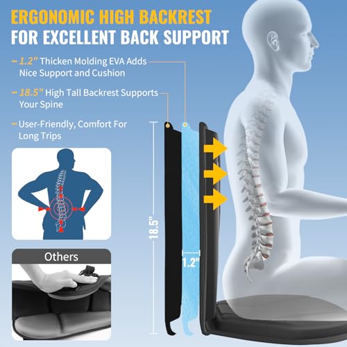 Vashly Kayak Seat with Back Support Universal Thicken Cushion Paddle Board Seat with Storage Bag for Sit-on-Top Kayak, Inf...
