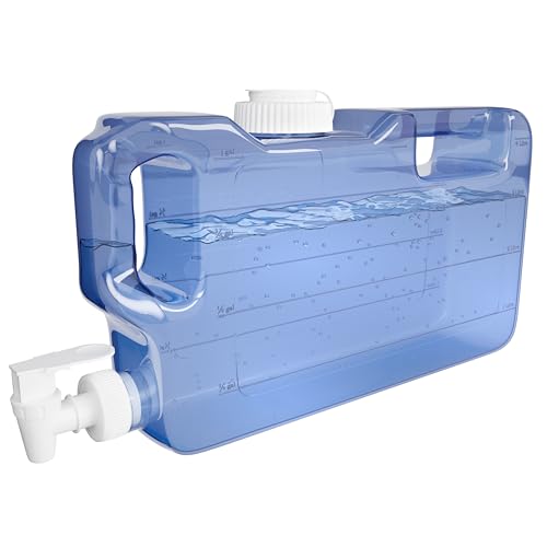 Refrigerator Water Dispenser 1.1 Gallon Bottle with Spigot - BPA Free Plastic Slim Water Jug with Spout Leak Proof | Refil...
