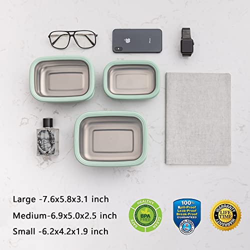 Lille Home Leak Proof Steel Food Containers - Snack Stainless Steel Containers - Ideal for Educational Settings & Daycare...