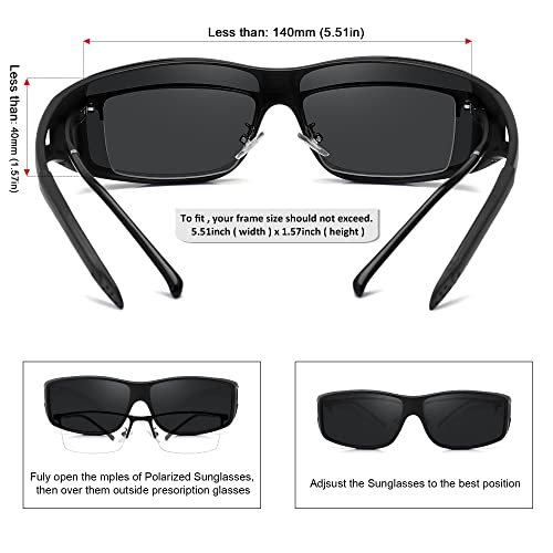 MEETSUN Fit Over Glasses Sunglasses for Men Women,Wrap Around Sunglasses Polarized UV400 Protection
