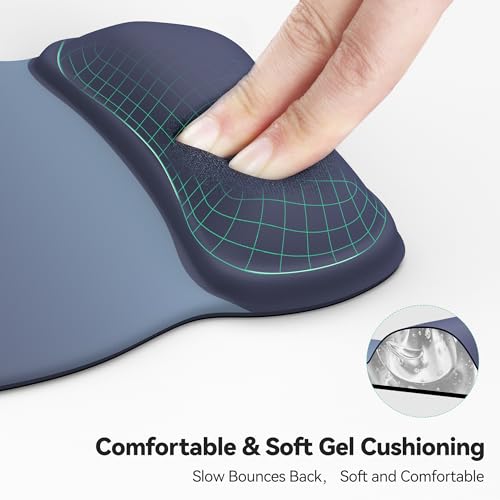 TECKNET Gel Mouse Pad with Wrist Rest, Ergonomic Office Mousepad with Wrist Support - Non-Slip & Smooth Surface Comfortabl...