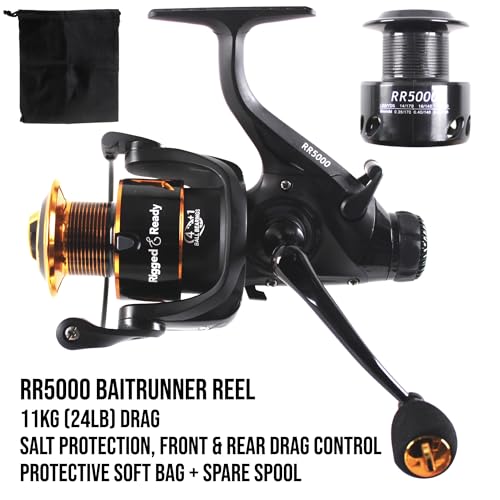 Rigged & Ready Predator Max P-S-B & Spin Reel 5000 + Spare Spool & Bag | 4+1 Bearings | Salt/Freshwater | Compact Travel R...