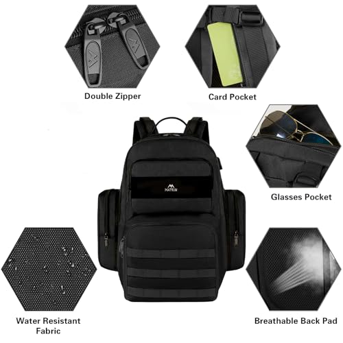MATEIN Lunch Backpack for Men Work, 15.6 Inch Tactical Backpack with Lunch Compartment, Large Laptop Backpacks with Insula...