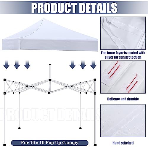 Amylove 4 Pcs 10x10 ft Canopy Replacement Top Cover with 4 Removable Side Walls, Waterproof Sunshade Top for Outdoor Campi...