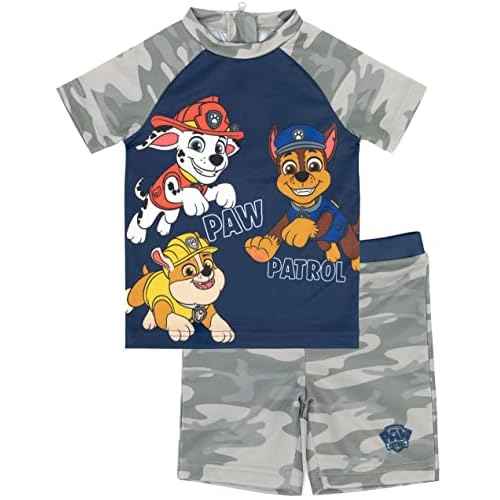 Paw Patrol Swimsuit Boys Toddlers 2 Piece T-Shirt Shorts Swim Set