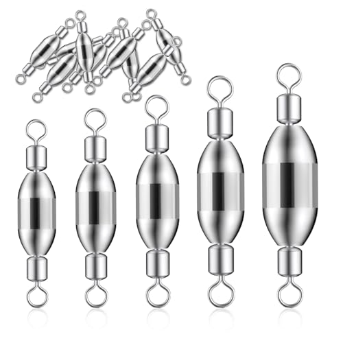 YAFIYGI 15Pcs Sinkers Fishing Saltwater Kit Fishing Sinkers with Removable Non Lead Swivels Bullet Weights for Inline Trol...