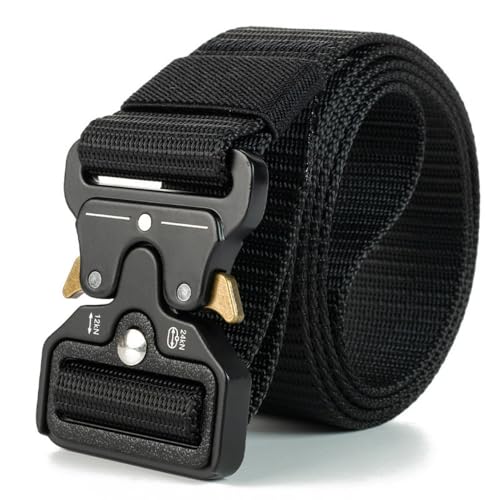 Multi-Function Heavy Duty Combat Belt - Adjustable Nylon Webbing Tactical Belt for Outdoor Sports, Hiking & Work - Durable...