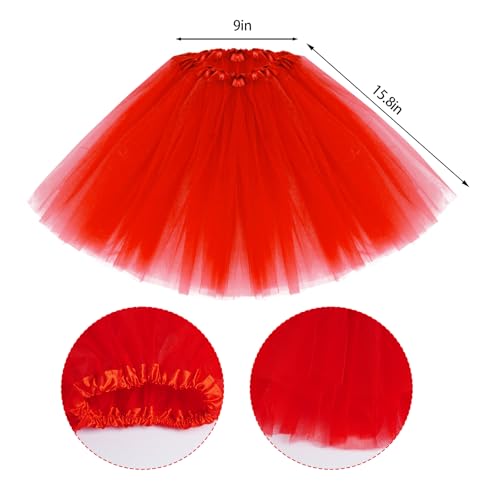 Sucrain Tutu Costume Accessories Set, Spirit Day Pom Pom Headband Necklaces Heart Sunglasses Tutu Wear for Women Party