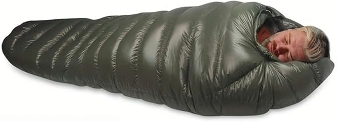 Ultralight Down Sleeping Bag for Cold Weather Camping - Water Resistant Nylon Shell with Soft Polyester Lining for Comfort...