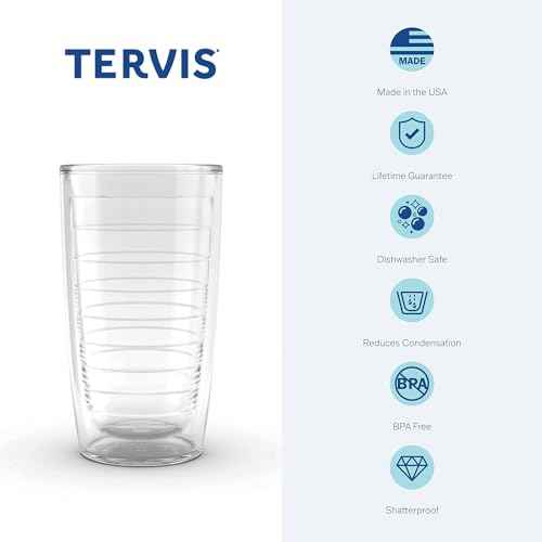 Tervis Flippin Fabulous Insulated Tumbler with Wrap and Lid, Clear 16 oz Tritan