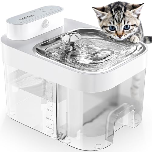 HAPAW Cat Water Fountain, Wastewater Separation & No Filter Cotton, Pet Water Dispenser with 101oz/3L Large Capacity Tank,...