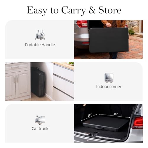 6FT Folding Table with Carrying Handle: Upgrade Thickened Heavy Duty Portable Foldable Table | Perfect Plastic Tables for ...