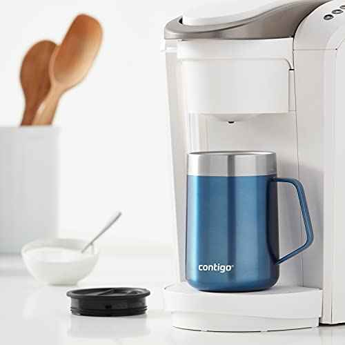 Contigo Streeterville Stainless Steel Travel Mug with Splash-Proof Lid Sake;Blue Corn 14 Ounces 2-Pack