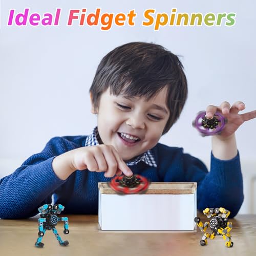 Transformable Fidget Spinners Toys 4 Pcs for Kids and Adults Stress Relief Sensory Toys for Boys and Girls Age 8-13 Finger...