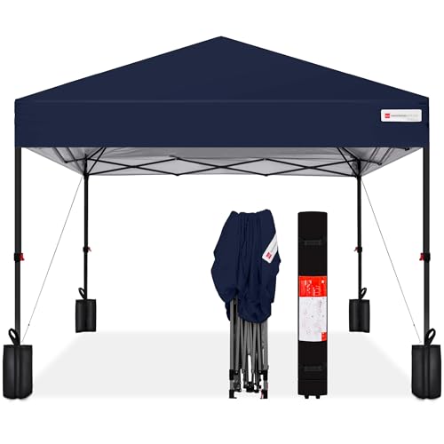 Best Choice Products 10x10ft 1-Person Setup Pop Up Canopy Tent Instant Portable Shelter w/ 1-Button Push, Case, 4 Weight B...