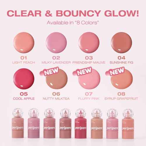 PERIPERA SYRUPY TOK CHEEK 5 Colors, Liquid Blush, Dewy Finish and Hydrates All day, Soft Velvet Texture Face Cheek Tint (03 FRIENDSHIP MAUVE, One Size)