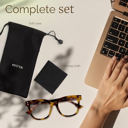 miyya Blue Light Glasses for Women & Men – Oversized UV & Blue Light Blocker Chunky Frames, All-Day Comfort, Stylish Eyewear