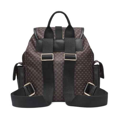 Calvin Klein Elora Organizational Backpack, Brown/Khaki/Black, One Size