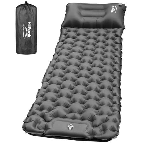 HiiPeak Sleeping Pad for Camping- Ultralight Inflatable Sleeping Mat with Built-in Foot Pump & Pillow, Upgraded Compact Ca...