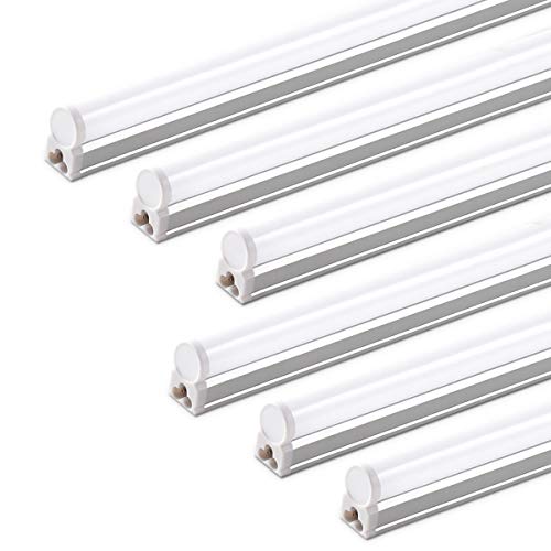 Barrina (6 Pack LED T5 Integrated Single Fixture, 4FT, 2200lm, 6500K Super Bright White, 20W Utility LED Shop Light, Ceili...