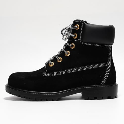 Cape Robbin Cow Suede Leather Slip-Resistant Ankle Boots Womens - Lace-Up Combat Boots - Water-Resistant Fall Moto Boots, ...