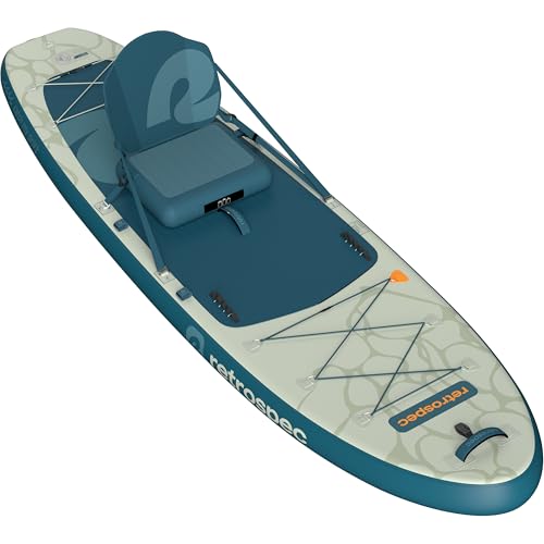 Retrospec Weekender Plus 10' Inflatable Stand Up Paddleboard Double Layer PVC iSUP Bundle w/Carrying case, 3 Piece Adjusta...