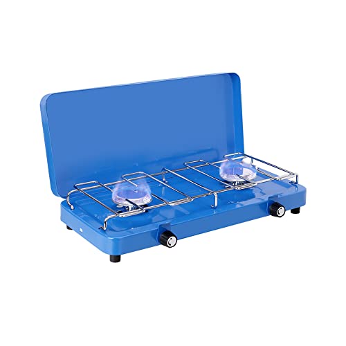 Camplux Propane Camping Stove 2 Burner, Portable Gas Stoves with Regulator for Outdoor Cooking Total Power at 14,000 BTU