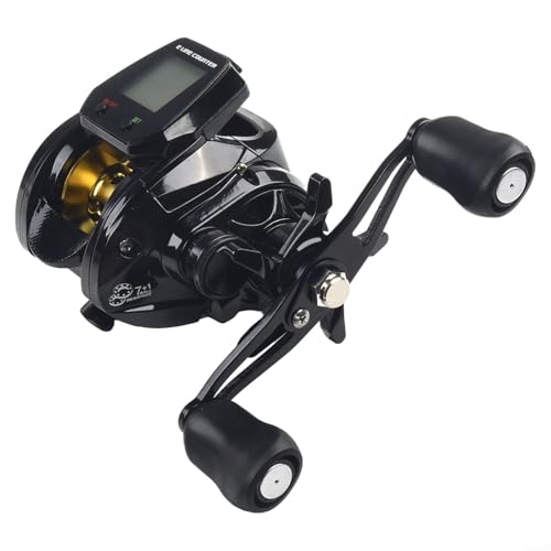 Digital Baitcasting Fishing Reel with Line Counter Depth Position Alarm 7.2:1 Gear Ratio 7+1BB Magnetic Brake System USB R...