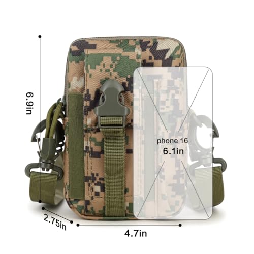 Tactical Molle Pouch - Outdoor Sports Waist Bag, Hiking Multi-Purpose Phone Pouch, Durable & Water-Resistant for Camping, ...