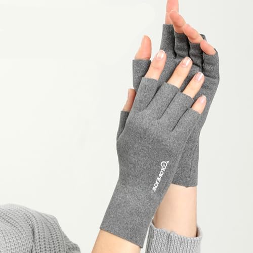 Winter Wool Fingerless Gloves for Men Women Half Finger Gloves with Touchscreen Fingers