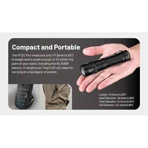 Nitecore MT2C Pro High Output Compact Flashlight- 1,800 Lumens