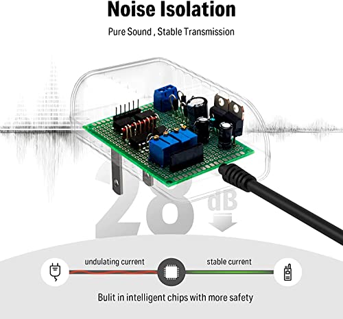 Donner DPA-1 Guitar Pedal Power Supply Adapter 9V DC 1A Tip Negative 5 Way Daisy Chain Cables for Guitar Effect Pedal